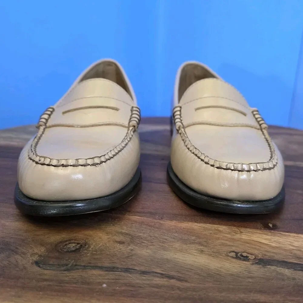 G.H. Bass Weejuns Penny Loafer Patent Leather Women’s 7.5/8M Taupe 3986 175 - Picture 10 of 14